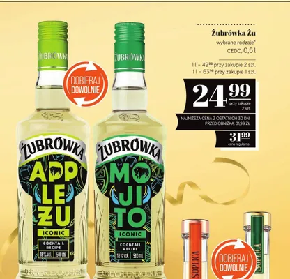 Wódka wybrane rodzaje 0,5l Żubrówka promocja w POLOmarket