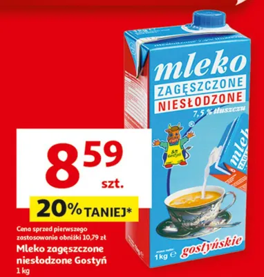 Mleko zagęszczone niesłodzone Gostyń, 1 kg promocja