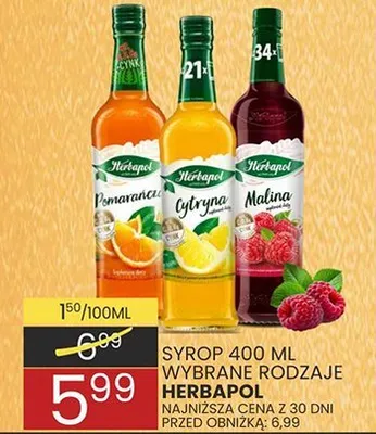 Syrop 400 ml różne rodzaje HERBAPOL promocja w Wafelek