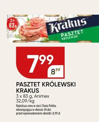 PASZTET KRÓLEWSKI KRAKUS Animex promocja w Chata Polska
