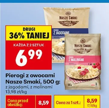 Pierogi z owocami 500 g: z jagodami Nasze Smaki promocja w Biedronka