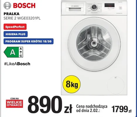 Pralka SERIE 2 WGE03201PL 8kg Bosch promocja w RTV EURO AGD