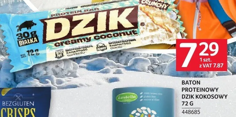 Baton proteinowy Dzik Kokosowy Dzik 72g promocja w Selgros