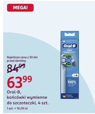 Końcówki wymienne do szczoteczki Oral-B, 4 szt. promocja w Rossmann