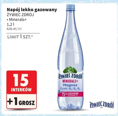 Napój lekko gazowany Minerals+ promocja w Intermarche