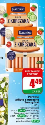 Parówki z fileta z kurczaka  promocja w Dino
