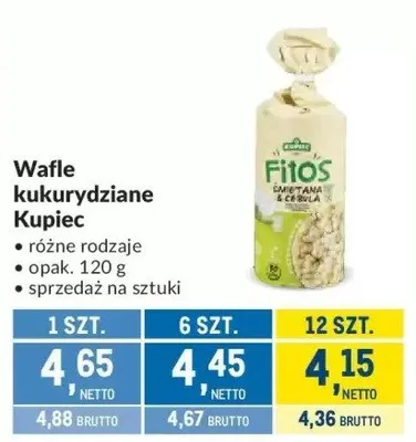 Wafle kukurydziane Kupiec promocja w Makro
