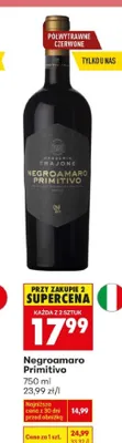 Wino Negroamaro Primitivo promocja w Biedronka