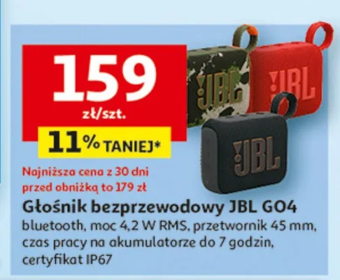 Głośnik bezprzewodowy JBL GO4 promocja w Auchan