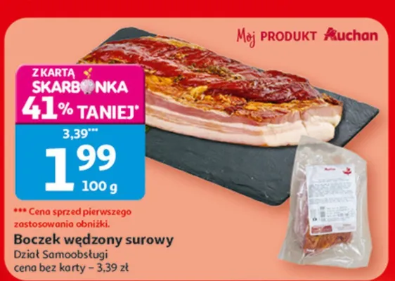 Boczek wędzony surowy Auchan promocja