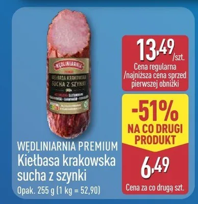 Kiełbasa krakowska sucha promocja w Aldi