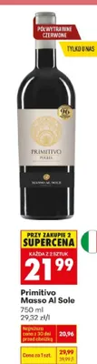 Wino Primitivo Masso Al Sole promocja w Biedronka