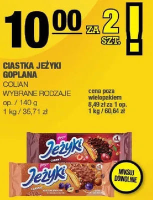 Ciastka języki goplana COLIAN promocja w SPAR