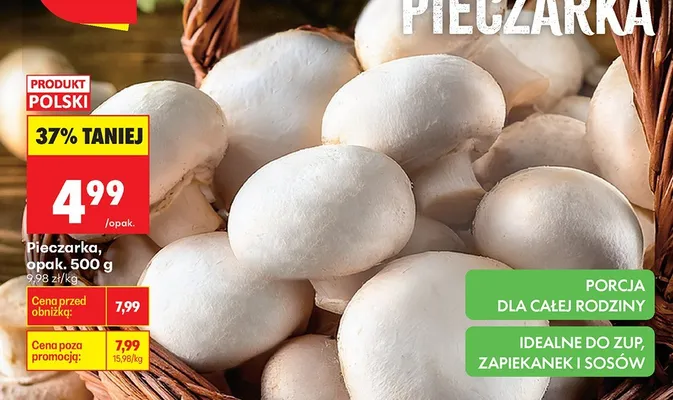 Pieczarka opak. 500 g promocja w Biedronka