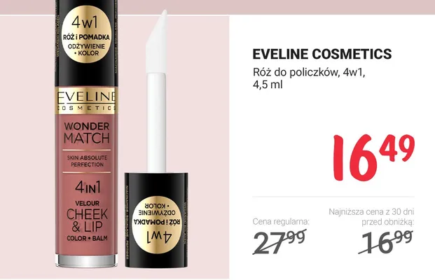 Róż do policzków Wonder Match 4w1 Cheek & Lip promocja w Rossmann