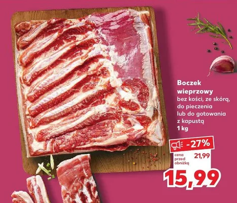 Boczek wieprzowy bez kości, ze skórą Kaufland promocja w Kaufland