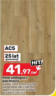 Panel podłogowy Dąb Matera AC5 Swiss Krono promocja w Bricomarche