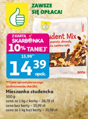 Mieszanka studencka 500 g Auchan promocja