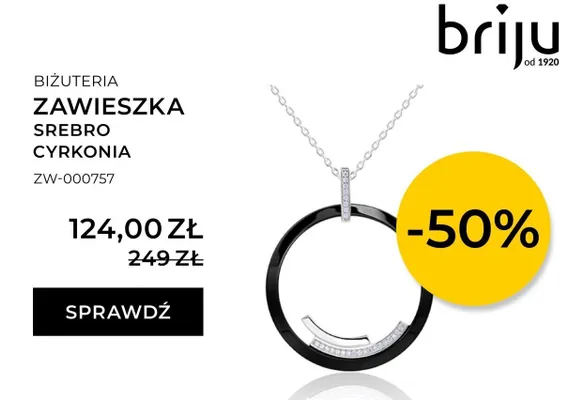 Zawieszka srebrna cyrkonia promocja w Briju