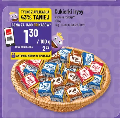 Cukierki Irys wybrane rodzaje 100 g promocja w POLOmarket