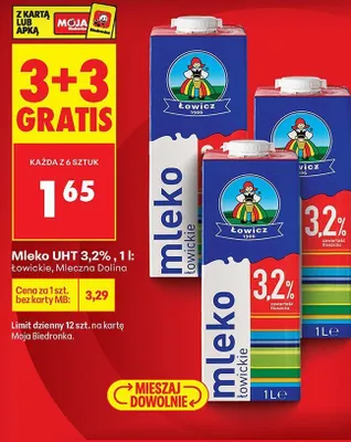 Mleko UHT 3,2% 1l promocja w Biedronka