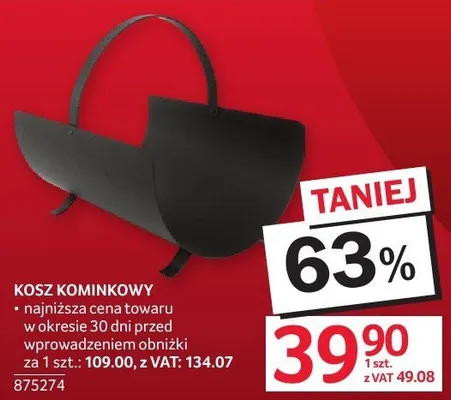 Kosz kominkowy Selgros promocja w Selgros