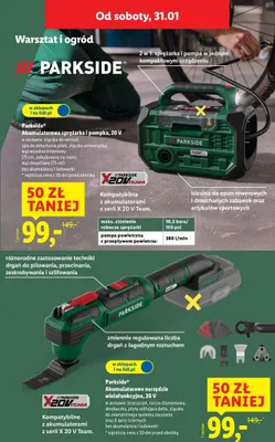 Narzędzie wielofunkcyjne akumulatorowe Parkside 20V promocja w Lidl