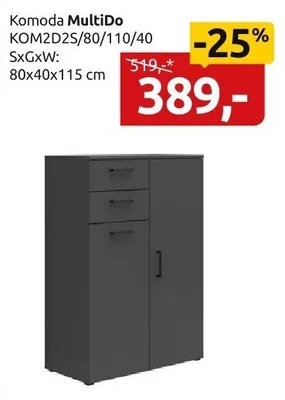 Komoda MultiDo KOM2D2S/80/110/40 SxGxW: 80x40x115 cm promocja w Black Red White