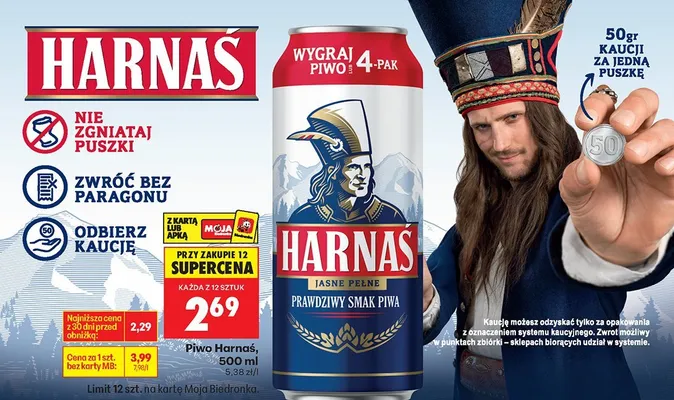 Piwo Harnaś 500 ml promocja w Biedronka