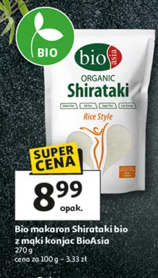 Bio makaron Shirataki bio - makki koniec BioAsia promocja w Auchan