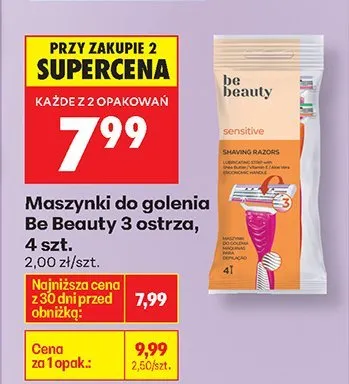 Maszynki do golenia 3 ostrza, 4 szt. promocja w Biedronka