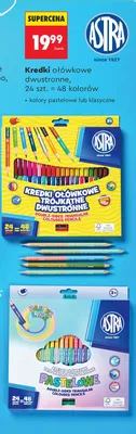 Kredki ołówkowe dwustronne ASTRA 24 szt. = 48 kolorów promocja w Biedronka