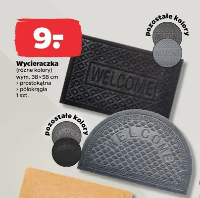 Wycieraczka wym. 38×58 cm prostokątna, różne kolory promocja w Netto