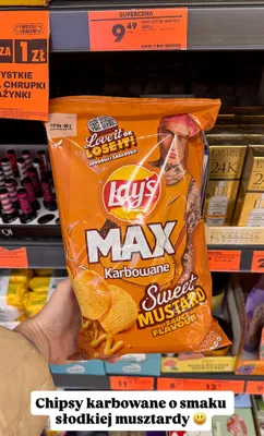 Chipsy Lay's MAX Karbowane Sweet Mustard promocja w Biedronka