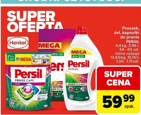 Proszek, żel, kapsułki do prania Persil różne rodzaje promocja w Carrefour Market