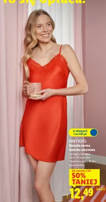 Koszula nocna damska satynowa promocja w Lidl