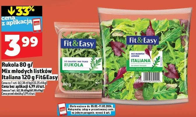Mix młodych listków Italiana Fit&Easy promocja w TOPAZ