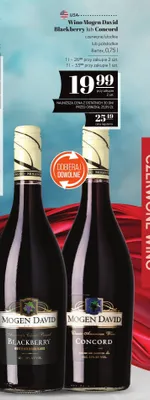 Wino  Blackberry czerwone/słodkie Mogen David promocja