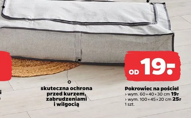 Pokrowiec na pościel 100x45x20 cm promocja w Netto
