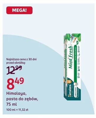 Pasta do zębów, 75 ml promocja w Rossmann