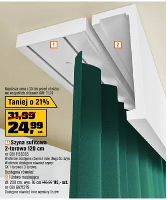 Szyna sufitowa 2-torowa 120 cm promocja w OBI
