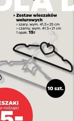 Zestaw wieszaków metalowych wym. 41,5×25 cm, 5 szt., różne rodzaje promocja w Netto