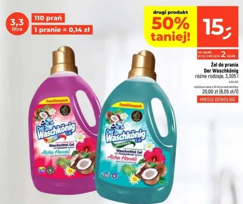 Żel do prania Der Waschkönig różne rodzaje promocja w Dealz