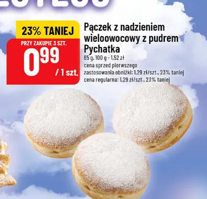 Pączek z nadzieniem wieloowocowy z pudrem Pychatka promocja w POLOmarket