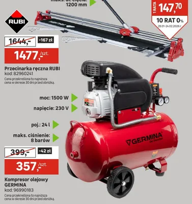 Kompresor olejowy GERMINA promocja w Leroy Merlin