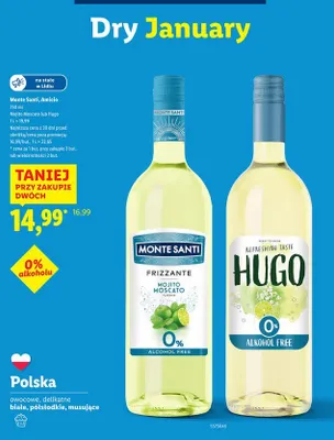 Napój bezalkoholowy Hugo 0% Lidl promocja w Lidl