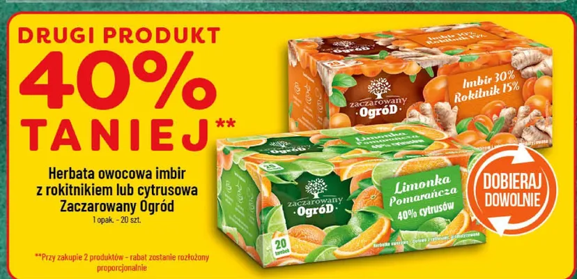 Herbata owocowa imbir z rokitnikiem lub cytrusowa Zaczarowany Ogród promocja w POLOmarket