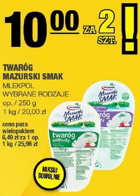Twaróg Mazurski Smak Mlekpol wybrane rodzaje promocja w SPAR