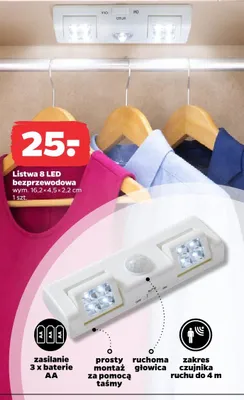 Listwa 8 LED bezprzewodowa promocja w Netto