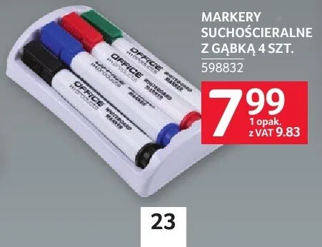 Markery suchościeralne z gąbką 4 szt. Selgros promocja w Selgros